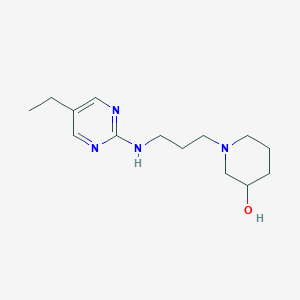 molecular formula C14H24N4O B5629648 1-{3-[(5-ethylpyrimidin-2-yl)amino]propyl}piperidin-3-ol 