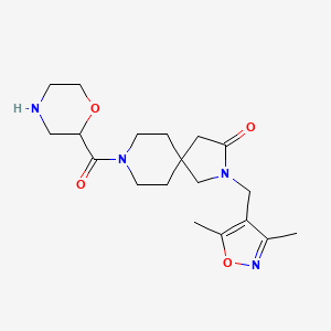 molecular formula C19H28N4O4 B5629657 2-[(3,5-dimethyl-4-isoxazolyl)methyl]-8-(2-morpholinylcarbonyl)-2,8-diazaspiro[4.5]decan-3-one hydrochloride 