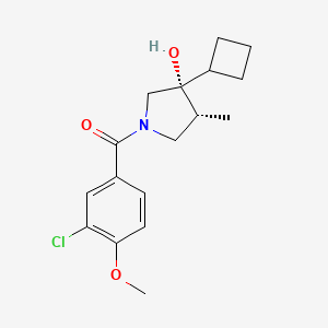 molecular formula C17H22ClNO3 B5629678 (3R*,4R*)-1-(3-chloro-4-methoxybenzoyl)-3-cyclobutyl-4-methyl-3-pyrrolidinol 