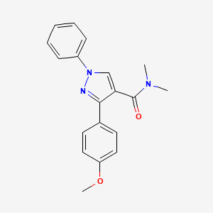 molecular formula C19H19N3O2 B5629685 3-(4-methoxyphenyl)-N,N-dimethyl-1-phenyl-1H-pyrazole-4-carboxamide 