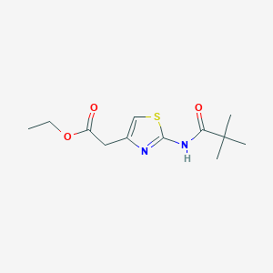 molecular formula C12H18N2O3S B5629689 ethyl {2-[(2,2-dimethylpropanoyl)amino]-1,3-thiazol-4-yl}acetate CAS No. 5622-98-0