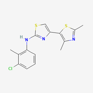 molecular formula C15H14ClN3S2 B5629717 N-(3-chloro-2-methylphenyl)-2',4'-dimethyl-4,5'-bi-1,3-thiazol-2-amine 