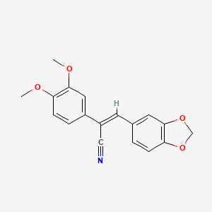 molecular formula C18H15NO4 B5629720 3-(1,3-benzodioxol-5-yl)-2-(3,4-dimethoxyphenyl)acrylonitrile 