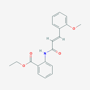 molecular formula C19H19NO4 B5629741 ethyl 2-{[3-(2-methoxyphenyl)acryloyl]amino}benzoate 