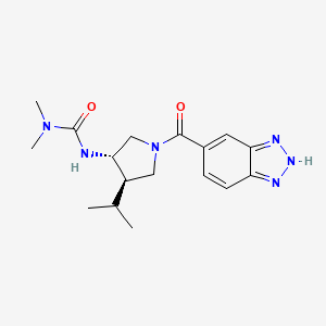 molecular formula C17H24N6O2 B5629764 N'-[(3S*,4R*)-1-(1H-1,2,3-benzotriazol-5-ylcarbonyl)-4-isopropyl-3-pyrrolidinyl]-N,N-dimethylurea 