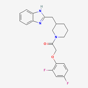 molecular formula C21H21F2N3O2 B5629810 2-({1-[(2,4-difluorophenoxy)acetyl]-3-piperidinyl}methyl)-1H-benzimidazole 