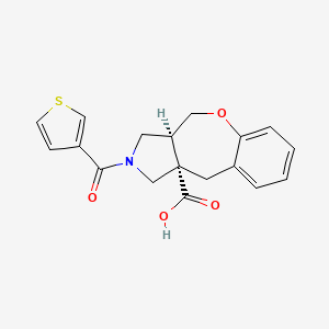 molecular formula C18H17NO4S B5629847 (3aS*,10aS*)-2-(3-thienylcarbonyl)-2,3,3a,4-tetrahydro-1H-[1]benzoxepino[3,4-c]pyrrole-10a(10H)-carboxylic acid 