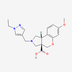 molecular formula C19H23N3O4 B5629849 (3aR*,9bR*)-2-[(1-ethyl-1H-pyrazol-4-yl)methyl]-7-methoxy-1,2,3,9b-tetrahydrochromeno[3,4-c]pyrrole-3a(4H)-carboxylic acid 