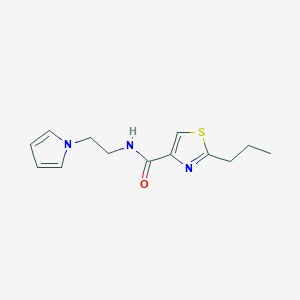 molecular formula C13H17N3OS B5629858 2-propyl-N-[2-(1H-pyrrol-1-yl)ethyl]-1,3-thiazole-4-carboxamide 