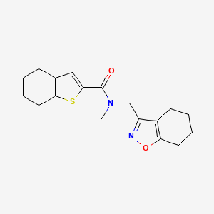molecular formula C18H22N2O2S B5629874 N-methyl-N-(4,5,6,7-tetrahydro-1,2-benzisoxazol-3-ylmethyl)-4,5,6,7-tetrahydro-1-benzothiophene-2-carboxamide 