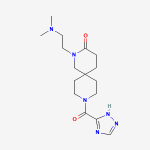molecular formula C16H26N6O2 B5629889 2-[2-(dimethylamino)ethyl]-9-(1H-1,2,4-triazol-5-ylcarbonyl)-2,9-diazaspiro[5.5]undecan-3-one 