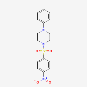 molecular formula C16H17N3O4S B5629909 1-[(4-nitrophenyl)sulfonyl]-4-phenylpiperazine 