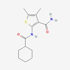 molecular formula C14H20N2O2S B5629917 2-[(cyclohexylcarbonyl)amino]-4,5-dimethyl-3-thiophenecarboxamide 