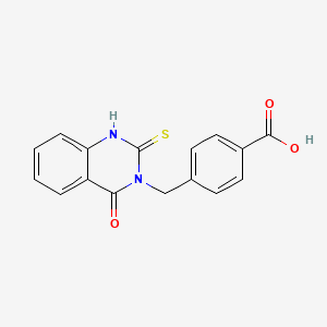 molecular formula C16H12N2O3S B5629919 4-[(4-oxo-2-thioxo-1,4-dihydro-3(2H)-quinazolinyl)methyl]benzoic acid 