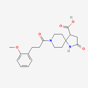 molecular formula C19H24N2O5 B5629925 8-[3-(2-methoxyphenyl)propanoyl]-2-oxo-1,8-diazaspiro[4.5]decane-4-carboxylic acid 