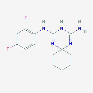 molecular formula C14H17F2N5 B5629947 N-(2,4-difluorophenyl)-1,3,5-triazaspiro[5.5]undeca-1,4-diene-2,4-diamine 