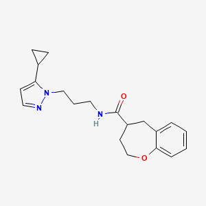 molecular formula C20H25N3O2 B5629973 N-[3-(5-cyclopropyl-1H-pyrazol-1-yl)propyl]-2,3,4,5-tetrahydro-1-benzoxepine-4-carboxamide 