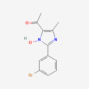 molecular formula C12H11BrN2O2 B5630037 1-[2-(3-bromophenyl)-1-hydroxy-4-methyl-1H-imidazol-5-yl]ethanone 