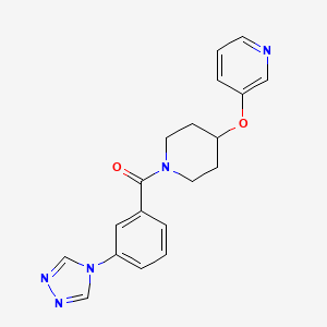 molecular formula C19H19N5O2 B5630053 3-({1-[3-(4H-1,2,4-triazol-4-yl)benzoyl]-4-piperidinyl}oxy)pyridine 