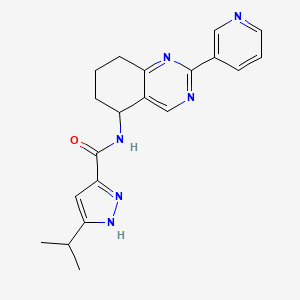molecular formula C20H22N6O B5630054 3-isopropyl-N-(2-pyridin-3-yl-5,6,7,8-tetrahydroquinazolin-5-yl)-1H-pyrazole-5-carboxamide 