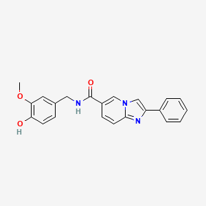 molecular formula C22H19N3O3 B5630062 N-(4-hydroxy-3-methoxybenzyl)-2-phenylimidazo[1,2-a]pyridine-6-carboxamide 
