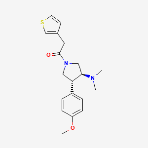 molecular formula C19H24N2O2S B5630074 (3S*,4R*)-4-(4-methoxyphenyl)-N,N-dimethyl-1-(3-thienylacetyl)pyrrolidin-3-amine 