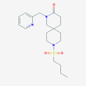 molecular formula C19H29N3O3S B5630082 9-(butylsulfonyl)-2-(pyridin-2-ylmethyl)-2,9-diazaspiro[5.5]undecan-3-one 