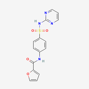 molecular formula C15H12N4O4S B5630097 N-{4-[(2-pyrimidinylamino)sulfonyl]phenyl}-2-furamide 