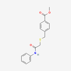 molecular formula C17H17NO3S B5630104 methyl 4-{[(2-anilino-2-oxoethyl)thio]methyl}benzoate 