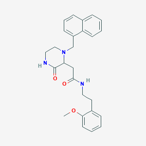 molecular formula C26H29N3O3 B5630117 N-[2-(2-methoxyphenyl)ethyl]-2-[1-(1-naphthylmethyl)-3-oxo-2-piperazinyl]acetamide 