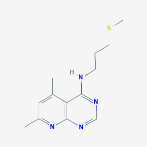 molecular formula C13H18N4S B5630132 5,7-dimethyl-N-[3-(methylthio)propyl]pyrido[2,3-d]pyrimidin-4-amine 