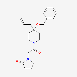 molecular formula C21H28N2O3 B5630143 1-{2-[4-allyl-4-(benzyloxy)piperidin-1-yl]-2-oxoethyl}pyrrolidin-2-one 