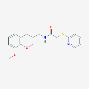 molecular formula C18H20N2O3S B5630146 N-[(8-methoxy-3,4-dihydro-2H-chromen-3-yl)methyl]-2-(pyridin-2-ylthio)acetamide 