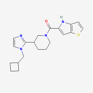 molecular formula C20H24N4OS B5630164 5-({3-[1-(cyclobutylmethyl)-1H-imidazol-2-yl]-1-piperidinyl}carbonyl)-4H-thieno[3,2-b]pyrrole 