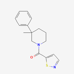 molecular formula C16H18N2OS B5630168 1-(isothiazol-5-ylcarbonyl)-3-methyl-3-phenylpiperidine 