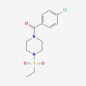 molecular formula C13H17ClN2O3S B5630178 1-(4-chlorobenzoyl)-4-(ethylsulfonyl)piperazine 
