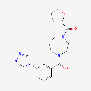 molecular formula C19H23N5O3 B5630187 1-(tetrahydro-2-furanylcarbonyl)-4-[3-(4H-1,2,4-triazol-4-yl)benzoyl]-1,4-diazepane 