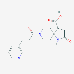 molecular formula C18H23N3O4 B5630203 1-methyl-2-oxo-8-(3-pyridin-3-ylpropanoyl)-1,8-diazaspiro[4.5]decane-4-carboxylic acid 
