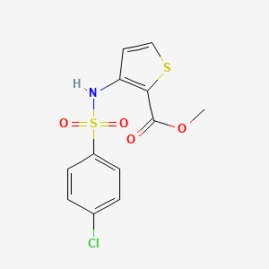 molecular formula C12H10ClNO4S2 B5630219 methyl 3-{[(4-chlorophenyl)sulfonyl]amino}-2-thiophenecarboxylate 