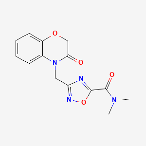 molecular formula C14H14N4O4 B5630240 N,N-dimethyl-3-[(3-oxo-2,3-dihydro-4H-1,4-benzoxazin-4-yl)methyl]-1,2,4-oxadiazole-5-carboxamide 
