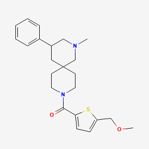 molecular formula C23H30N2O2S B5630255 9-{[5-(methoxymethyl)-2-thienyl]carbonyl}-2-methyl-4-phenyl-2,9-diazaspiro[5.5]undecane 