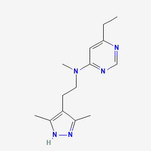 molecular formula C14H21N5 B5630271 N-[2-(3,5-dimethyl-1H-pyrazol-4-yl)ethyl]-6-ethyl-N-methylpyrimidin-4-amine 