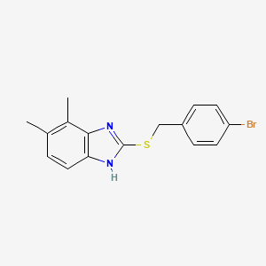 molecular formula C16H15BrN2S B5630277 2-[(4-bromobenzyl)thio]-4,5-dimethyl-1H-benzimidazole 