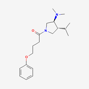 molecular formula C19H30N2O2 B5630283 (3S*,4R*)-4-isopropyl-N,N-dimethyl-1-(4-phenoxybutanoyl)-3-pyrrolidinamine 