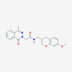 molecular formula C22H23N3O4 B5630304 N-[(7-methoxy-3,4-dihydro-2H-chromen-3-yl)methyl]-2-(4-methyl-1-oxophthalazin-2(1H)-yl)acetamide 