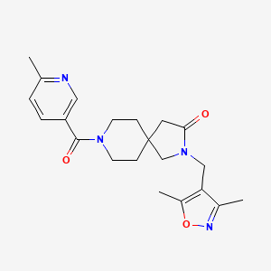molecular formula C21H26N4O3 B5630322 2-[(3,5-dimethylisoxazol-4-yl)methyl]-8-[(6-methylpyridin-3-yl)carbonyl]-2,8-diazaspiro[4.5]decan-3-one 