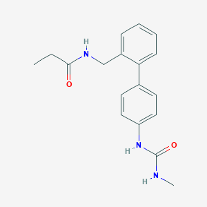 molecular formula C18H21N3O2 B5630323 N-[(4'-{[(methylamino)carbonyl]amino}biphenyl-2-yl)methyl]propanamide 