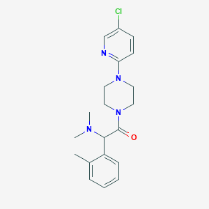 molecular formula C20H25ClN4O B5630338 2-[4-(5-chloro-2-pyridinyl)-1-piperazinyl]-N,N-dimethyl-1-(2-methylphenyl)-2-oxoethanamine 