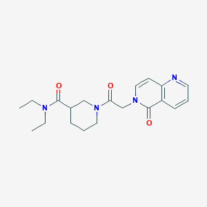 molecular formula C20H26N4O3 B5630344 N,N-diethyl-1-[(5-oxo-1,6-naphthyridin-6(5H)-yl)acetyl]piperidine-3-carboxamide 