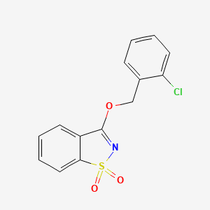 molecular formula C14H10ClNO3S B5630361 3-[(2-chlorobenzyl)oxy]-1,2-benzisothiazole 1,1-dioxide 